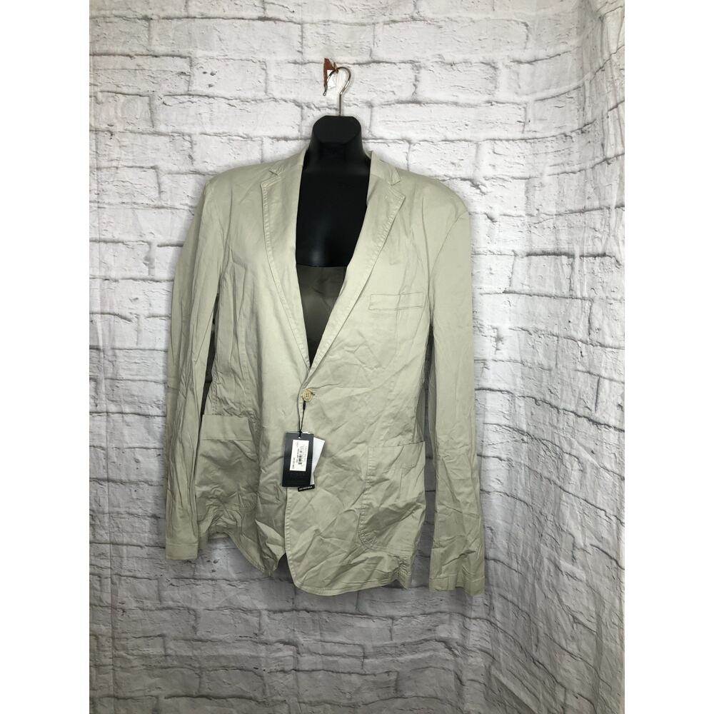 C-LAB NYC Men's Garment Dyed Stretch Cotton Blazer Jacket 44L Light Khaki NWT